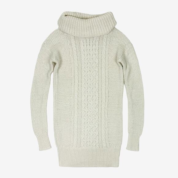 American Eagle Longline Turtleneck Sweater Extra Small Cream Cable Knit Cozy - Picture 1 of 2